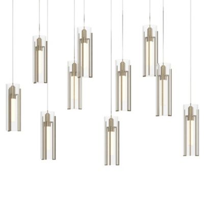 Hubbardton Forge Exos 10-Light Rectangular Pendant Light - Color: Clear - S