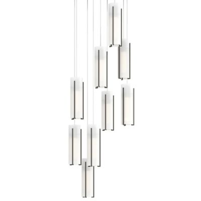 Hubbardton Forge Exos Round Multi-Light Pendant Light - Color: White - Size