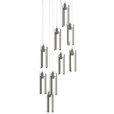 Hubbardton Forge Exos Round Multi-Light Pendant Light - Color: Clear - Size