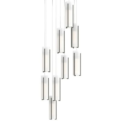 Hubbardton Forge Exos Round Multi-Light Pendant Light - Color: White - Size