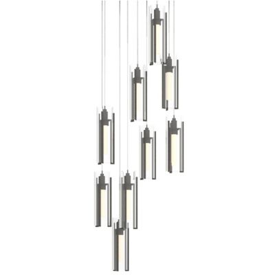 Hubbardton Forge Exos Round Multi-Light Pendant Light - Color: Clear - Size