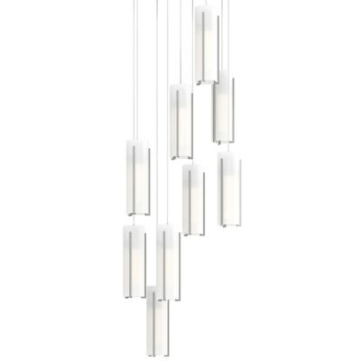 Hubbardton Forge Exos Round Multi-Light Pendant Light - Color: White - Size