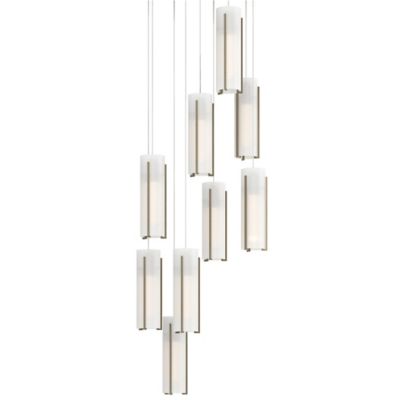 Hubbardton Forge Exos Round Multi-Light Pendant Light - Color: White - Size