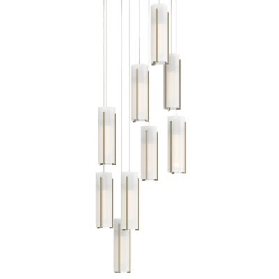 Hubbardton Forge Exos Round Multi-Light Pendant Light - Color: White - Size