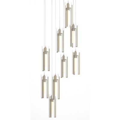 Hubbardton Forge Exos Round Multi-Light Pendant Light - Color: Clear - Size