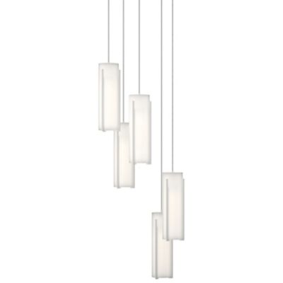 Hubbardton Forge Exos Round Multi-Light Pendant Light - Color: White - Size