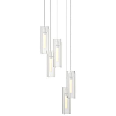 Hubbardton Forge Exos Round Multi-Light Pendant Light - Color: Clear - Size