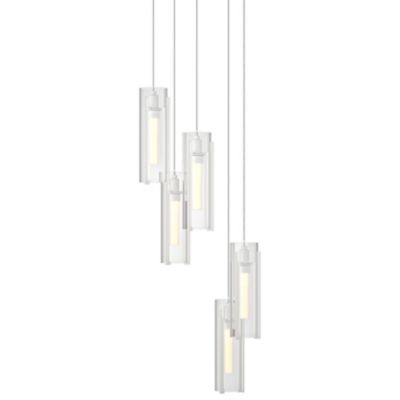 Hubbardton Forge Exos Round Multi-Light Pendant Light - Color: Clear - Size