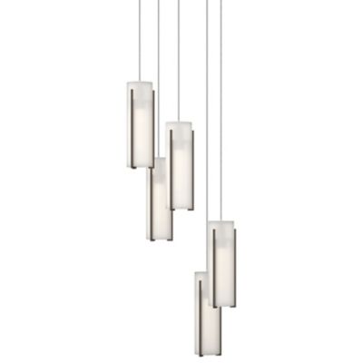 Hubbardton Forge Exos Round Multi-Light Pendant Light - Color: White - Size