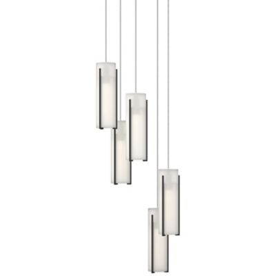 Hubbardton Forge Exos Round Multi-Light Pendant Light - Color: White - Size