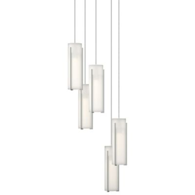 Hubbardton Forge Exos Round Multi-Light Pendant Light - Color: White - Size