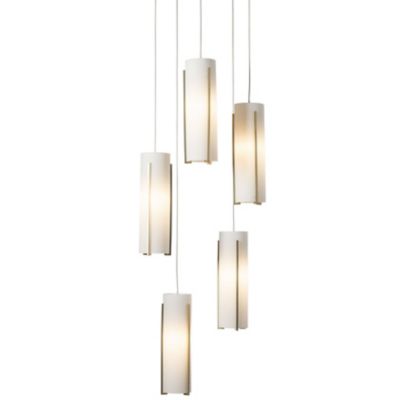 Hubbardton Forge Exos Round Multi-Light Pendant Light - Color: White - Size