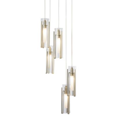 Hubbardton Forge Exos Round Multi-Light Pendant Light - Color: Clear - Size