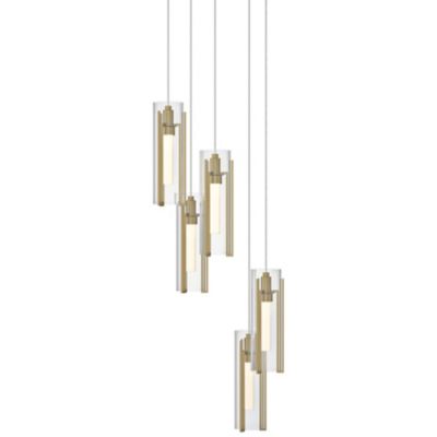 Hubbardton Forge Exos Round Multi-Light Pendant Light - Color: Clear - Size