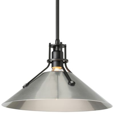 HBF2306647 Hubbardton Forge Henry Medium Steel Shade Pendant  sku HBF2306647