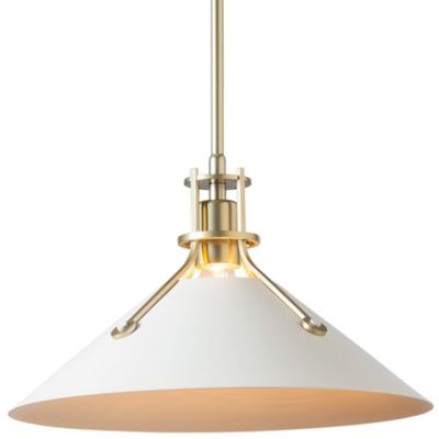 Hubbardton Forge Henry Medium Steel Shade Pendant Light - Color: White - Si