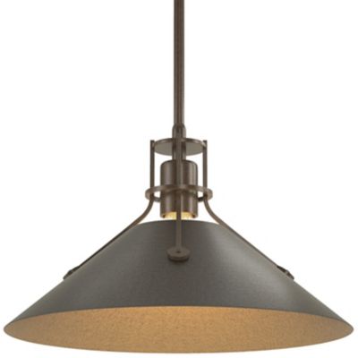 Hubbardton Forge Henry Medium Steel Shade Pendant Light - Color: Bronze - S