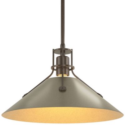 Hubbardton Forge Henry Medium Steel Shade Pendant Light - Color: Gold - Siz