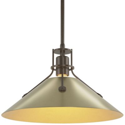 HBF2267338 Hubbardton Forge Henry Medium Steel Shade Pendant  sku HBF2267338