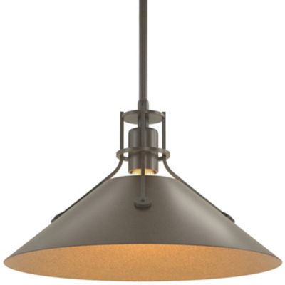 Hubbardton Forge Henry Medium Steel Shade Pendant Light - Color: Bronze - S