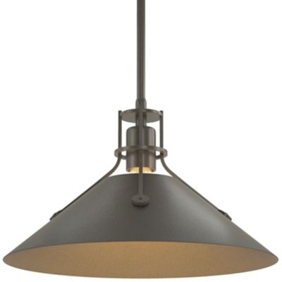 HBF2267361 Hubbardton Forge Henry Medium Steel Shade Pendant  sku HBF2267361