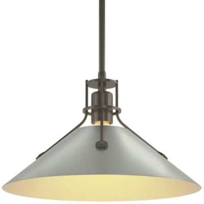 HBF2267359 Hubbardton Forge Henry Medium Steel Shade Pendant  sku HBF2267359