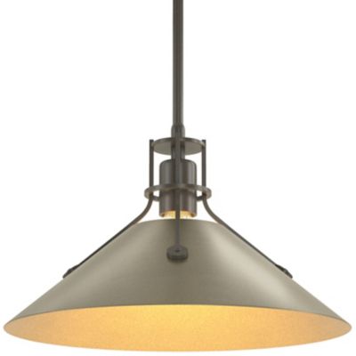 Hubbardton Forge Henry Medium Steel Shade Pendant Light - Color: Gold - Siz