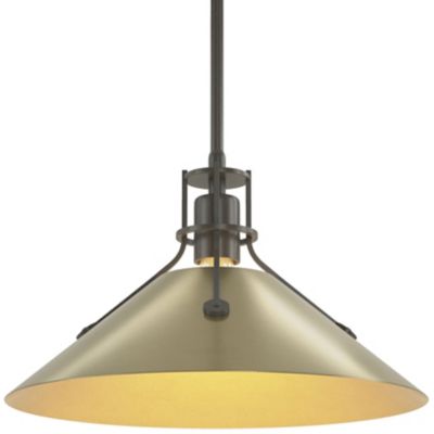 HBF2267365 Hubbardton Forge Henry Medium Steel Shade Pendant  sku HBF2267365