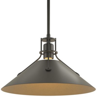 HBF2267321 Hubbardton Forge Henry Medium Steel Shade Pendant  sku HBF2267321