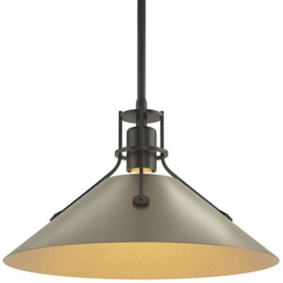 Hubbardton Forge Henry Medium Steel Shade Pendant Light - Color: Gold - Siz