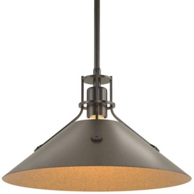 Hubbardton Forge Henry Medium Steel Shade Pendant Light - Color: Bronze - S