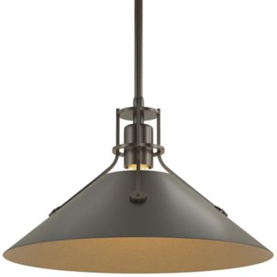 HBF2267348 Hubbardton Forge Henry Medium Steel Shade Pendant  sku HBF2267348