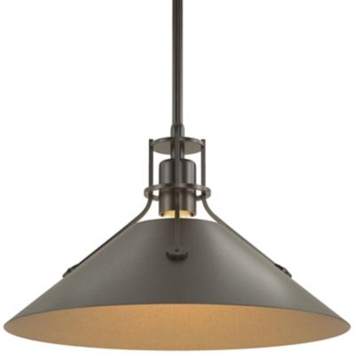 HBF2267352 Hubbardton Forge Henry Medium Steel Shade Pendant  sku HBF2267352