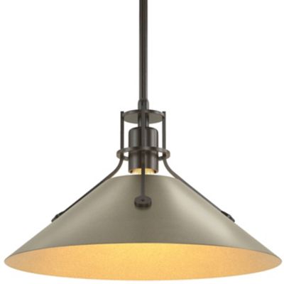 HBF2267351 Hubbardton Forge Henry Medium Steel Shade Pendant  sku HBF2267351