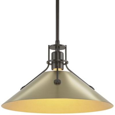 HBF2267356 Hubbardton Forge Henry Medium Steel Shade Pendant  sku HBF2267356