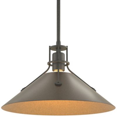 Hubbardton Forge Henry Medium Steel Shade Pendant Light - Color: Bronze - S