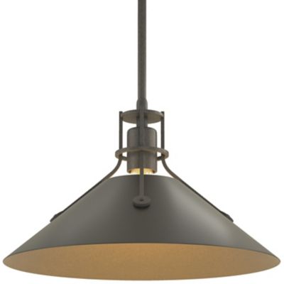 HBF2267384 Hubbardton Forge Henry Medium Steel Shade Pendant  sku HBF2267384