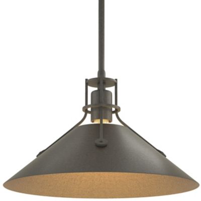 Hubbardton Forge Henry Medium Steel Shade Pendant Light - Color: Bronze - S