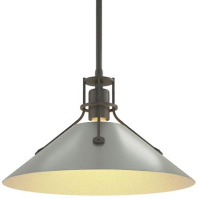 HBF2267386 Hubbardton Forge Henry Medium Steel Shade Pendant  sku HBF2267386