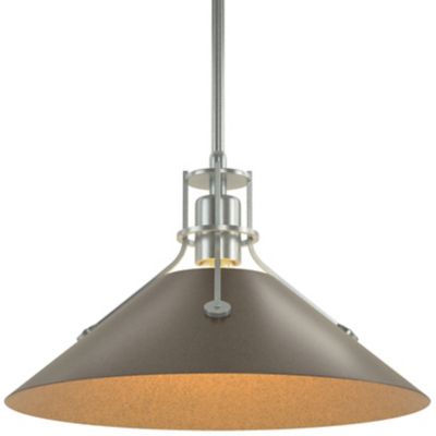 HBF2267319 Hubbardton Forge Henry Medium Steel Shade Pendant  sku HBF2267319