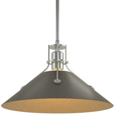 HBF2267318 Hubbardton Forge Henry Medium Steel Shade Pendant  sku HBF2267318