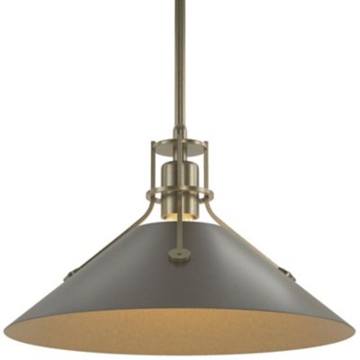 HBF2267367 Hubbardton Forge Henry Medium Steel Shade Pendant  sku HBF2267367