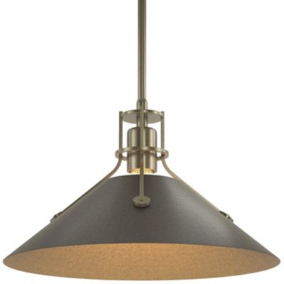 HBF2267370 Hubbardton Forge Henry Medium Steel Shade Pendant  sku HBF2267370