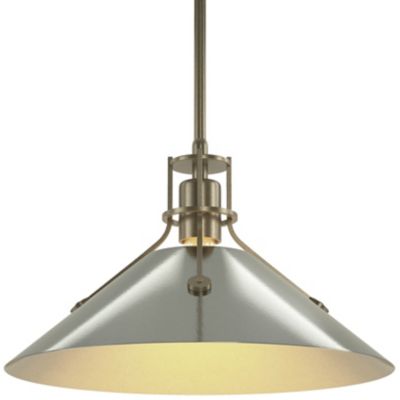 Hubbardton Forge Henry Medium Steel Shade Pendant Light - Color: Silver - S