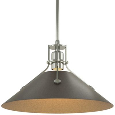 HBF2267343 Hubbardton Forge Henry Medium Steel Shade Pendant  sku HBF2267343