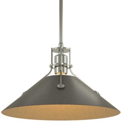 HBF2267345 Hubbardton Forge Henry Medium Steel Shade Pendant  sku HBF2267345