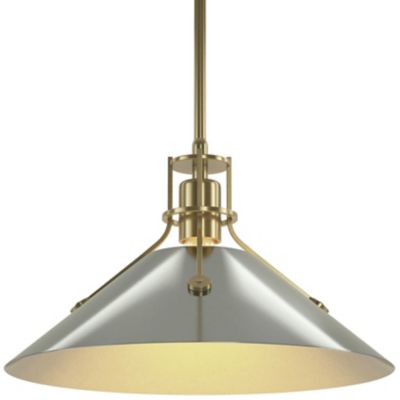 Hubbardton Forge Henry Medium Steel Shade Pendant Light - Color: Silver - S