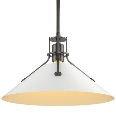 HBF2306655 Hubbardton Forge Henry Medium Steel Shade Pendant  sku HBF2306655