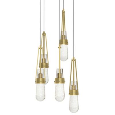 Hubbardton Forge Link Blown Glass Round Multi-Light Pendant Light - Color: 