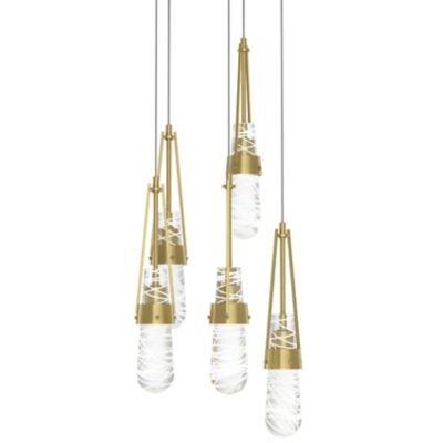 Hubbardton Forge Link Blown Glass Round Multi-Light Pendant Light - Color: 